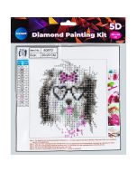 Diamentowa mozaika 5D - Dog in glasses 20x20 80870