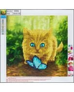 Diamentowa mozaika 5D - Cat&Butterfly 30x30 80884