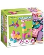 Kids Blocks klocki różowo-fioletowe 50el