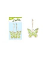 Motyle zawieszka drewniana zielona 2szt 7cm