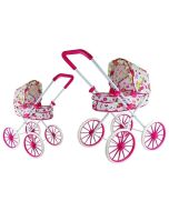 Wózek dla lalek głęboki retro w kwiatki