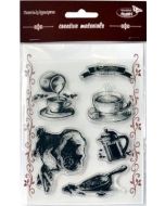 Stemple kreatywne ziarna kawy