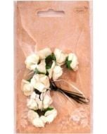 Różyczki papierowe odcienie bieli MIX 12szt