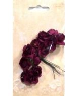 Różyczki papierowe 12szt bordowe