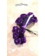 Różyczki papierowe 12szt ciemnofioletowe