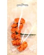 Różyczki papierowe 12szt pomarańczowe