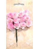 Różyczki papierowe 12szt różowo-białe