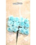 Różyczki papierowe 12szt niebiesko-białe