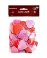 Serca brokatowe czerwono-różowe 88szt