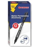Marker dwustronny czarny (12szt) PENMATE