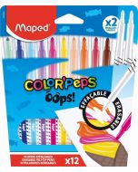 Flamastry Colorpeps Oops wymazywalne 12szt MAPED