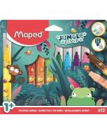 Flamastry Jumbo Jungle Fever 12szt MAPED