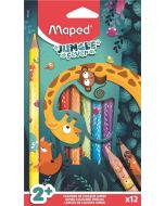 Kredki Jumbo Jungle Fever trójkątne 12szt MAPED