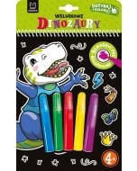 Dotykaj i koloruj Welurkowe dinozaury