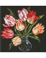 Diamentowa mozaika bez ramy - Eleganckie tulipany