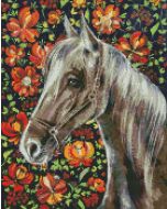 Diamentowa mozaika bez ramy - Wierny koń 40x50cm