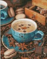 Diamentowa mozaika bez ramy - Martwa natura z kawą