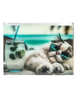 Koperta A4 PP z nadrukiem zip Chillout Cat