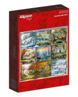 Puzzle 1000 Wszystkie pory roku- Chatki