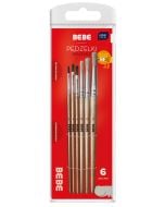 Pędzelki drewniane 6szt BB Kids