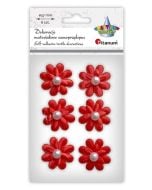 Dekoracje samoprzylepne 3D kwiaty czerwone 6szt