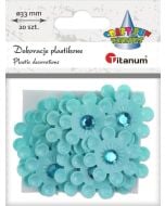 Dekoracje samoprzylepne 3D kwiaty błękitne 20szt