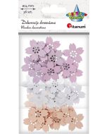 Drewniane kwiaty mix kolorów 36szt