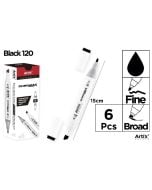 Marker Chromax z 2 końcówk. czarny (6szt)