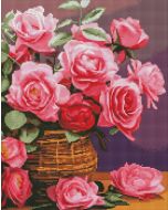 Diamentowa mozaika - Kolorowe róże 40x50cm