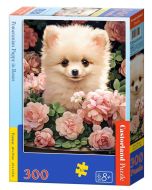 Puzzle 300 Pomeranian Puppy in Roses CASTOR