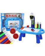 Stolik do rysowania z rzutnikiem niebieski