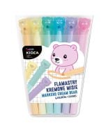 Flamastry kremowe misie 6 kolorów KIDEA