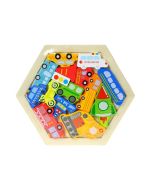 Układanka drewniana puzzle pojazdy