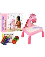 Stolik projektor do nauki rysowania dinozaur różow