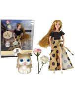 Lalka Emily długie włosy, kotek