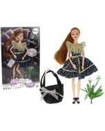 Lalka Emily pokaz mody, kwiat, torebka