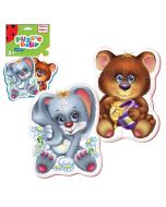 Piankowe puzzle królik i niedźwiedź