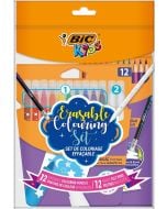 Zestaw Erasable flamastry 12 + kredki 12 BIC