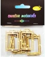 Drewniane elementy w kształcie :ramek.