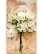 Kwiaty materiałowe kremowe 3cm 6szt