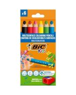 Kredki ołówkowe + temperówka 6+1szt BIC Kids