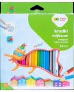 Kredki drewniane trójkątne 24kol HAPPY COLOR