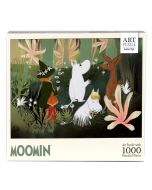 Puzzle 1000 artystyczne Muminki zielone
