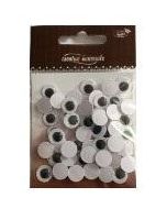 Oczy okrągłe samoprzylepne 1cm 50szt