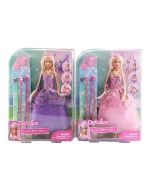 Lalka z doczepianymi warkoczami mix