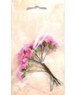 Kwiatki papierowe margerytki różowe wiązka 10szt