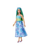 Barbie Księżniczka Lalka Niebiesko-zielony strój