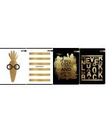 Zeszyt A5/60K linia Płótno Gold (10szt)