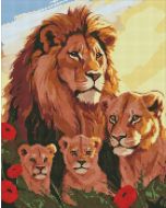 Diamentowa mozaika - Rodzina lwów 40x50cm
