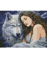 Diamentowa mozaika - Pod opieką wilka 40x50cm